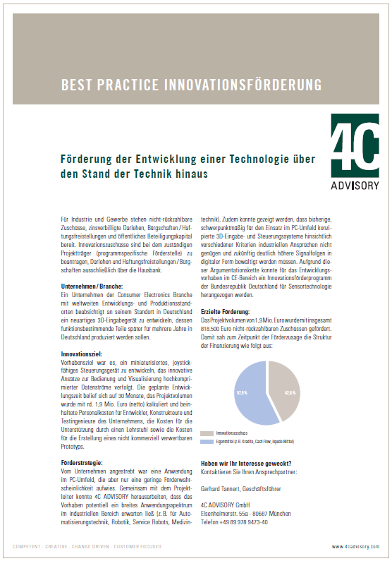 Best Practice Innovationsförderung - Technologie
